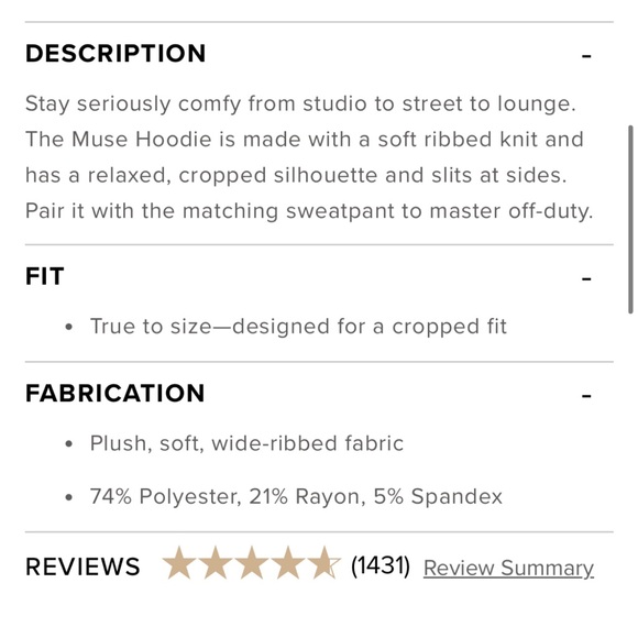 ALO Yoga Cream Ribbed Hoodie - Picture 4 of 5